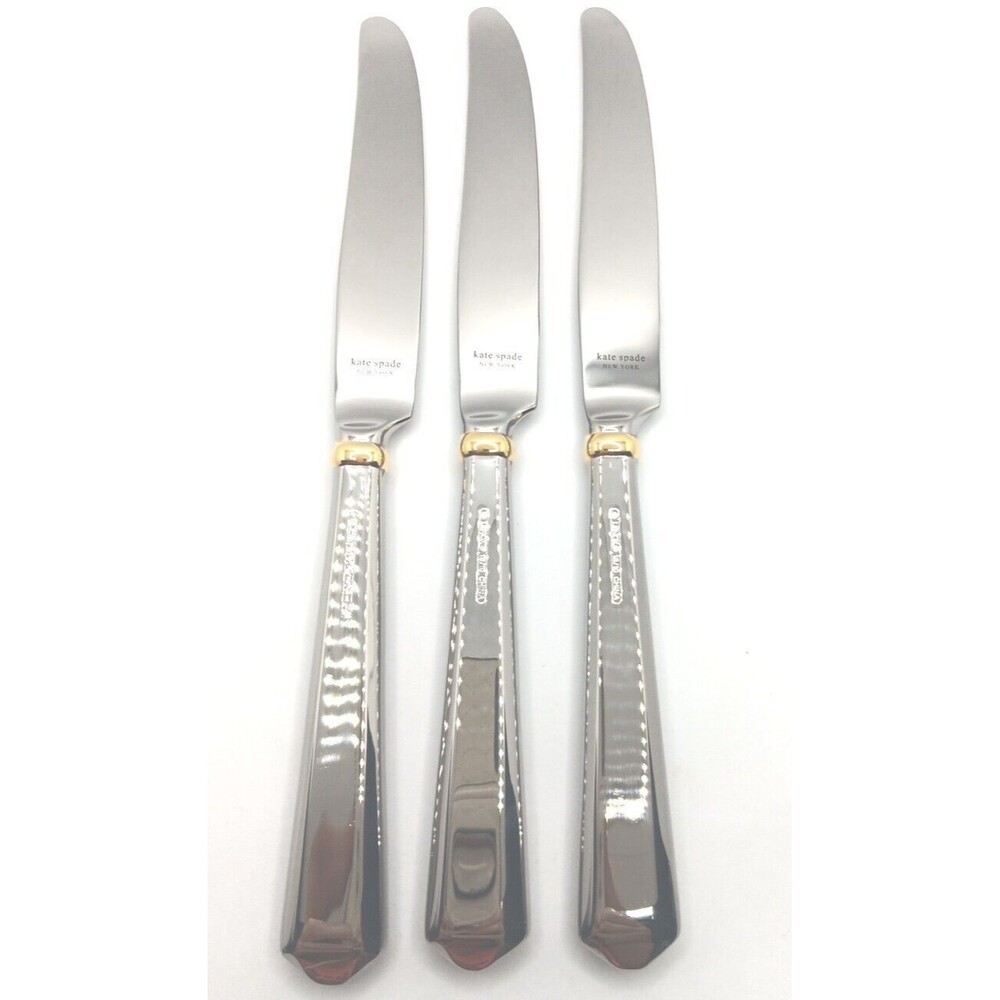 Kate Spade New York Lenox Todd Hill Gold 3Pc Place Knife Set 18/10 Stainless